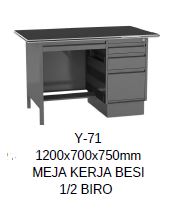 MEJA SETENGAH BIRO BESI - OFFICE TABLE - YAMANAKA (TKDN 33.34%)