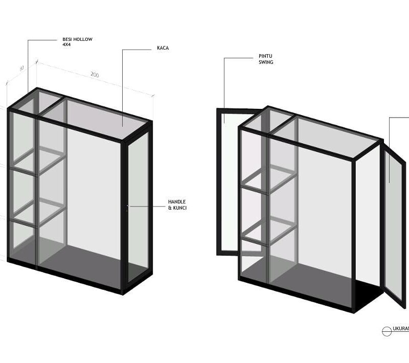 ALMARI ARSIP KACA - CUSTOM