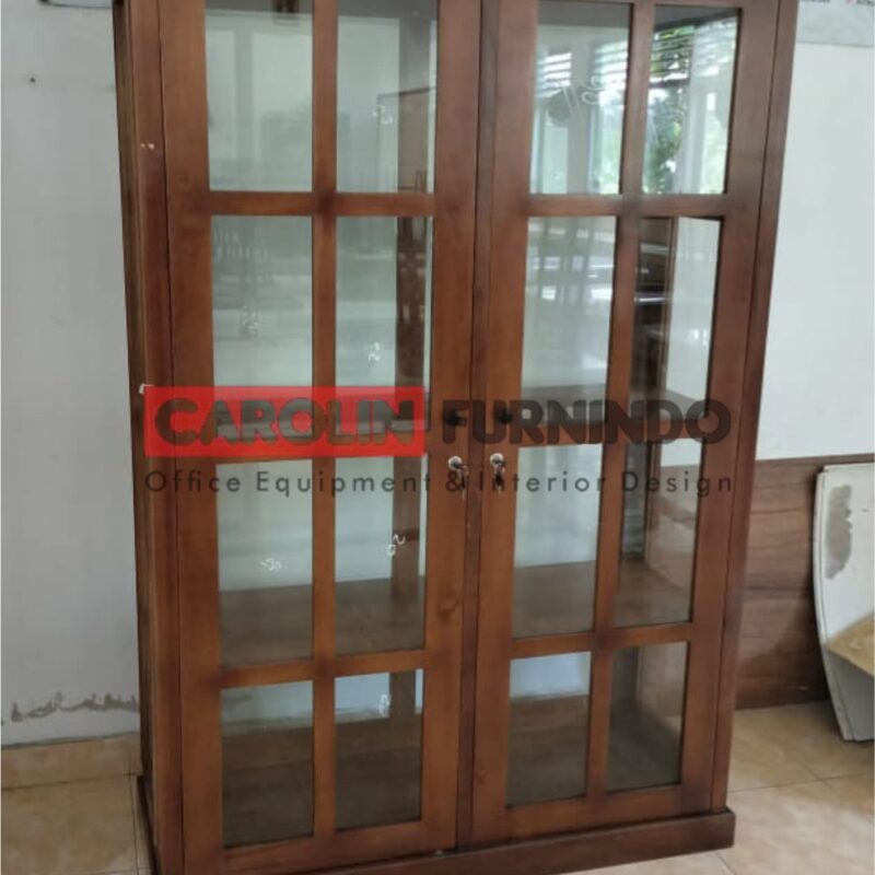 ALMARI DISPLAY BAHAN KAYU JATI